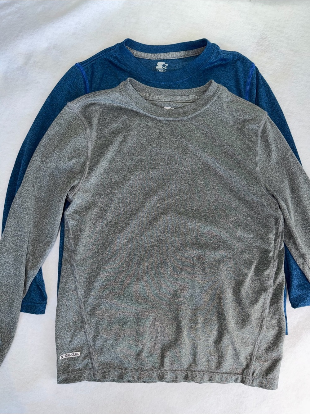 Boy's 2-Pack Starter Dri Fit Long Sleeve Performance Shirts - Gray & Blue